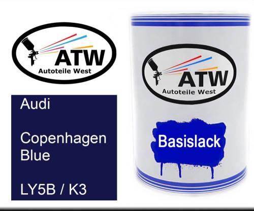 Audi, Copenhagen Blue, LY5B / K3: 500ml Lackdose, von ATW Autoteile West.